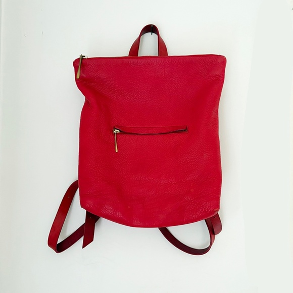 Jigsaw Red Leather Backpack main image 8